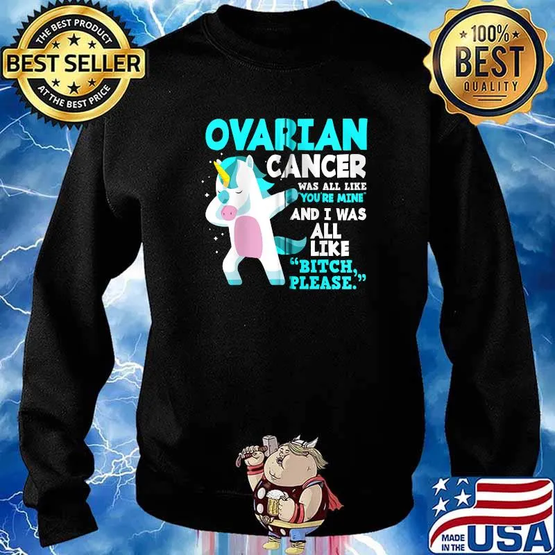 Unicorn Fighter Suvivor Fight Ovarian Cancer Awareness T-Shirt Sweater