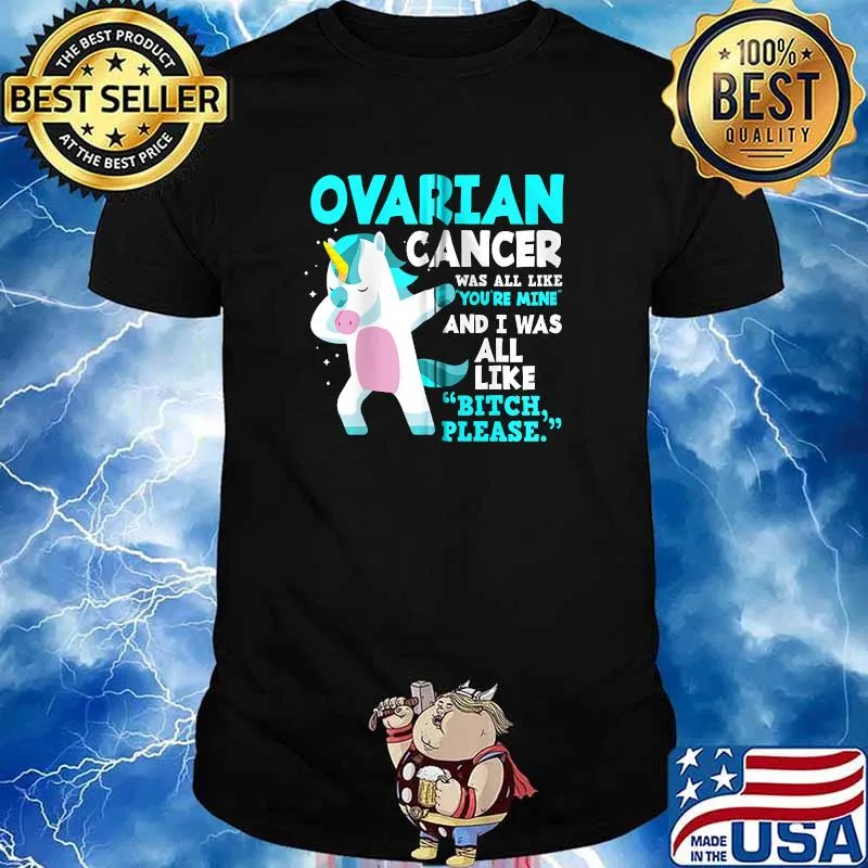 Unicorn Fighter Suvivor Fight Ovarian Cancer Awareness T-Shirt