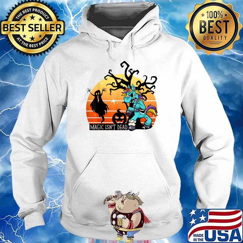 Unicorn Magic Isn't Dead Halloween Moon T-Shirt Hoodie