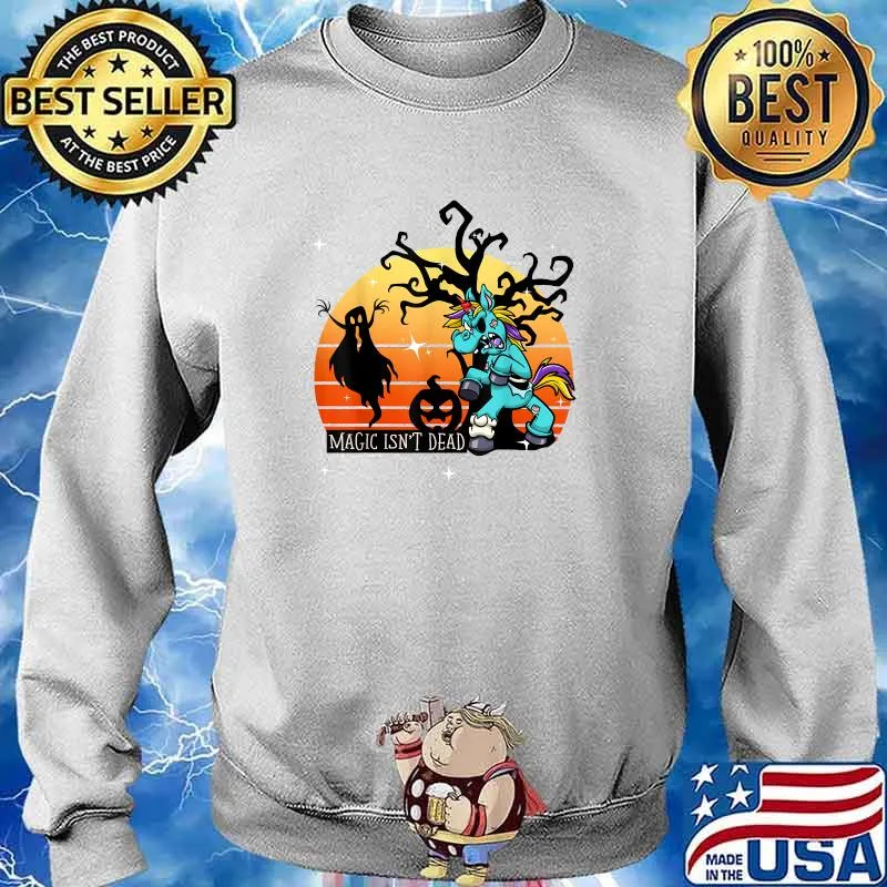 Unicorn Magic Isn't Dead Halloween Moon T-Shirt Sweater