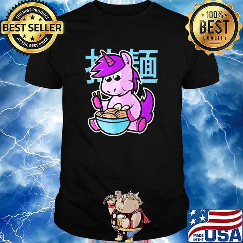 Unicorn Ramen Bowl Kawaii Neko Anime Japanese Noodles graphic shirt