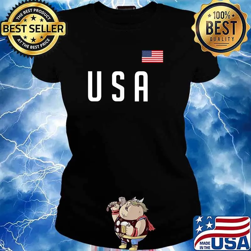 USA Soccer American Flag T-Shirt Ladies tee