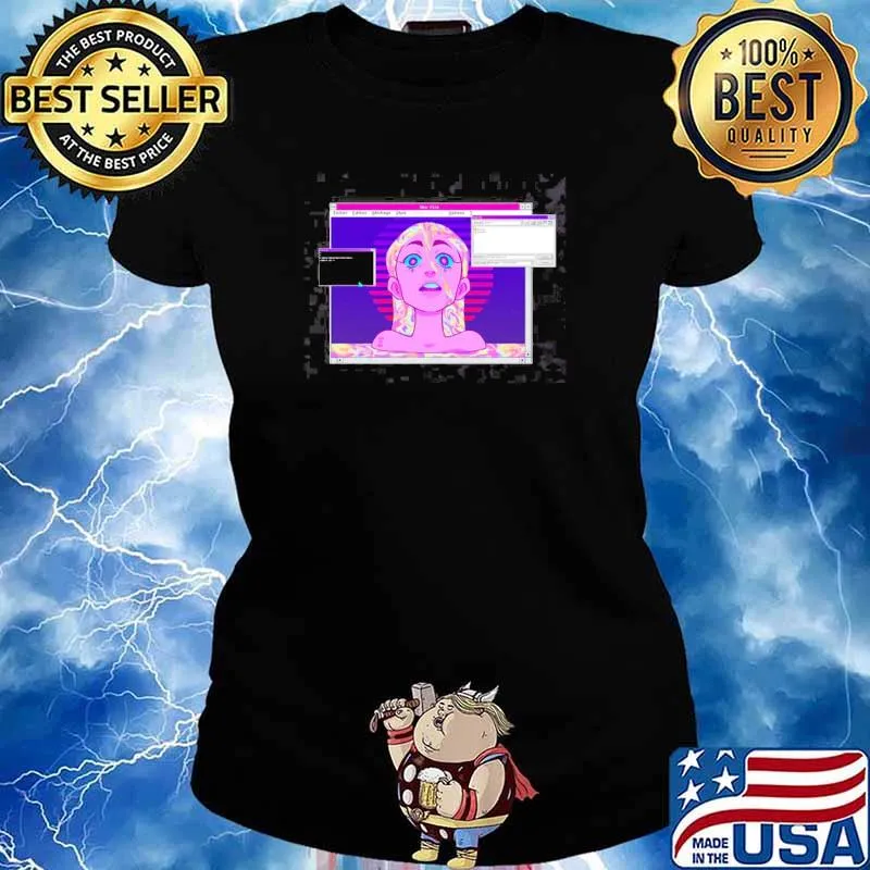 Vaporwave Cartoon Grimes T-Shirt Ladies tee