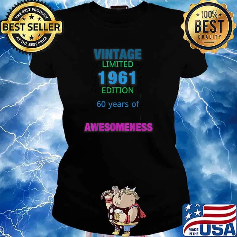 Vintage 1961 Limited Edition 60 years old 60th Birthday T-Shirt Ladies tee