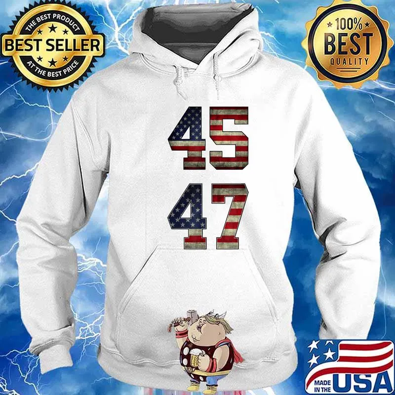 Vintage 4547 Squared Trump 2024 Election Retro 45 47 Trump T-Shirt Hoodie