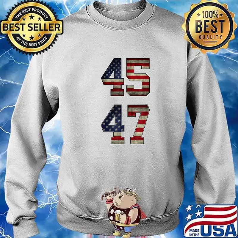 Vintage 4547 Squared Trump 2024 Election Retro 45 47 Trump T-Shirt Sweater