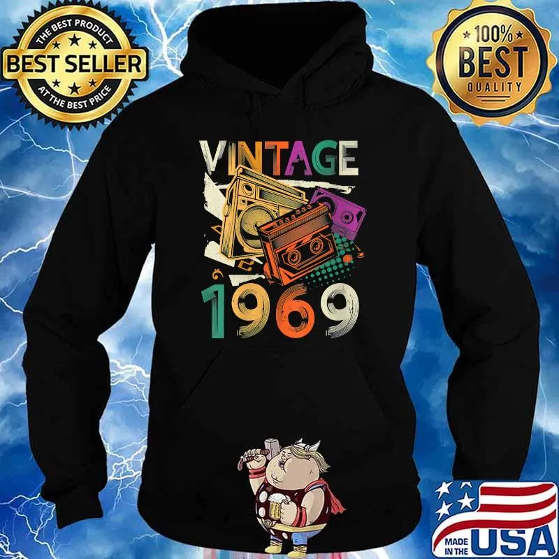 Vintage Retro 1969 Birthday 52 Years Old Birthday T-Shirt Hoodie