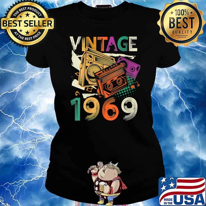Vintage Retro 1969 Birthday 52 Years Old Birthday T-Shirt Ladies tee