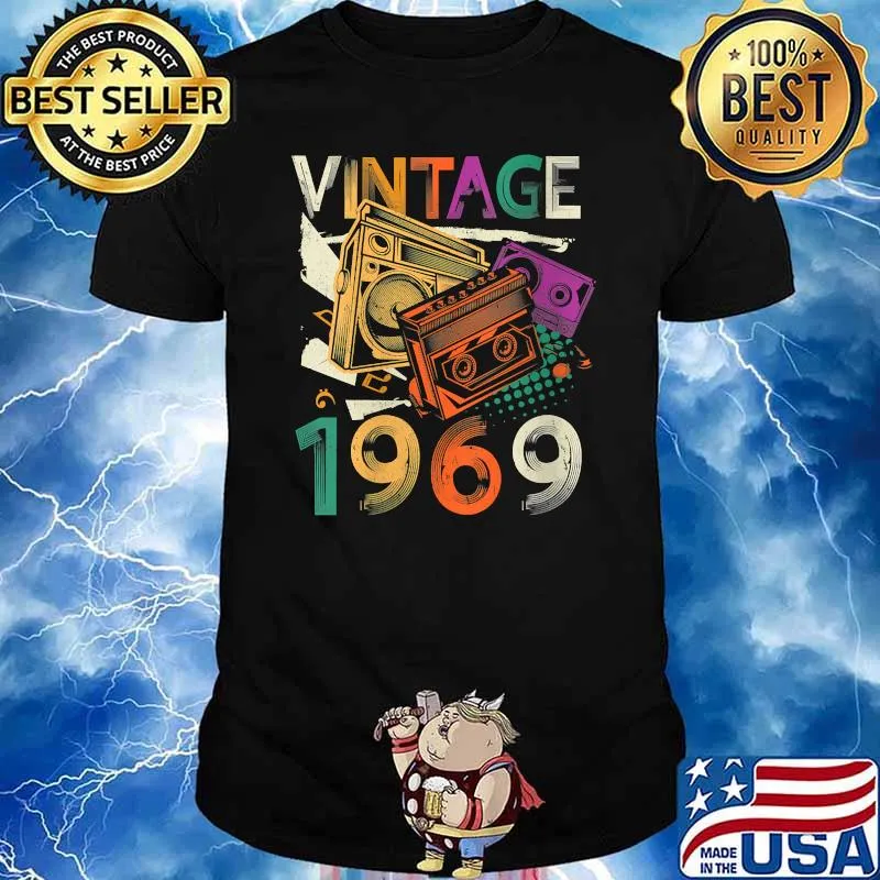 Vintage Retro 1969 Birthday 52 Years Old Birthday T-Shirt