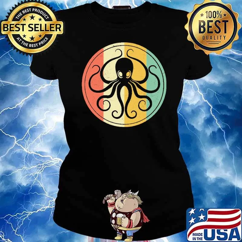 Vintage Sea Monster Octopus Kraken Cthulhu Shirt Ladies tee