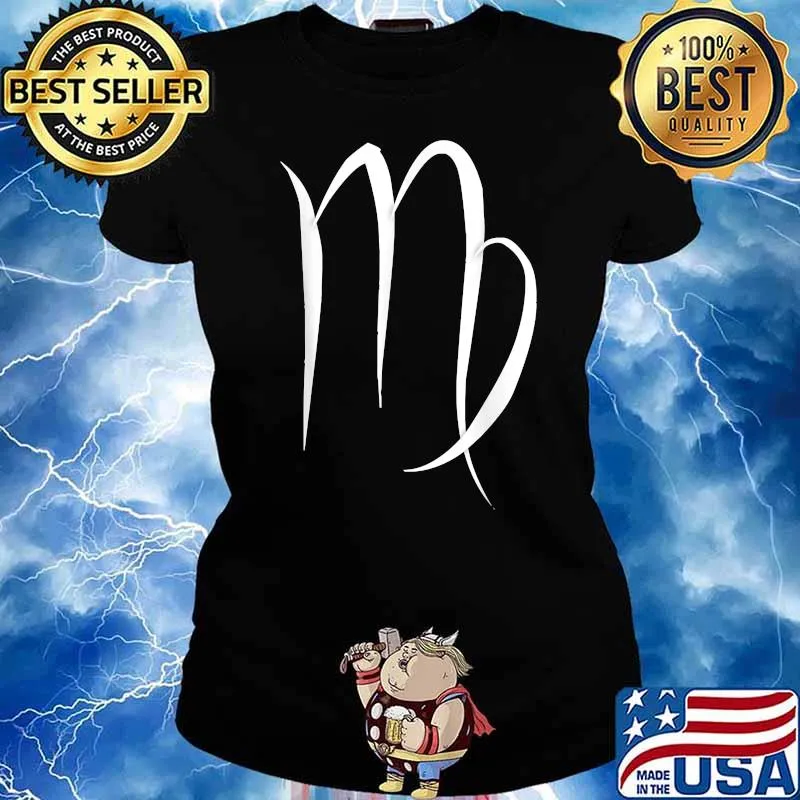 Virgo Zodiac Sign Decorative Astrology Calligraphy Art T-Shirt Ladies tee