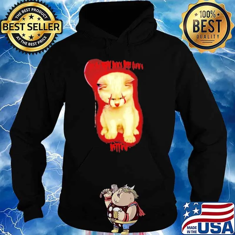 We all meow down here cat kitten clown Halloween s Hoodie