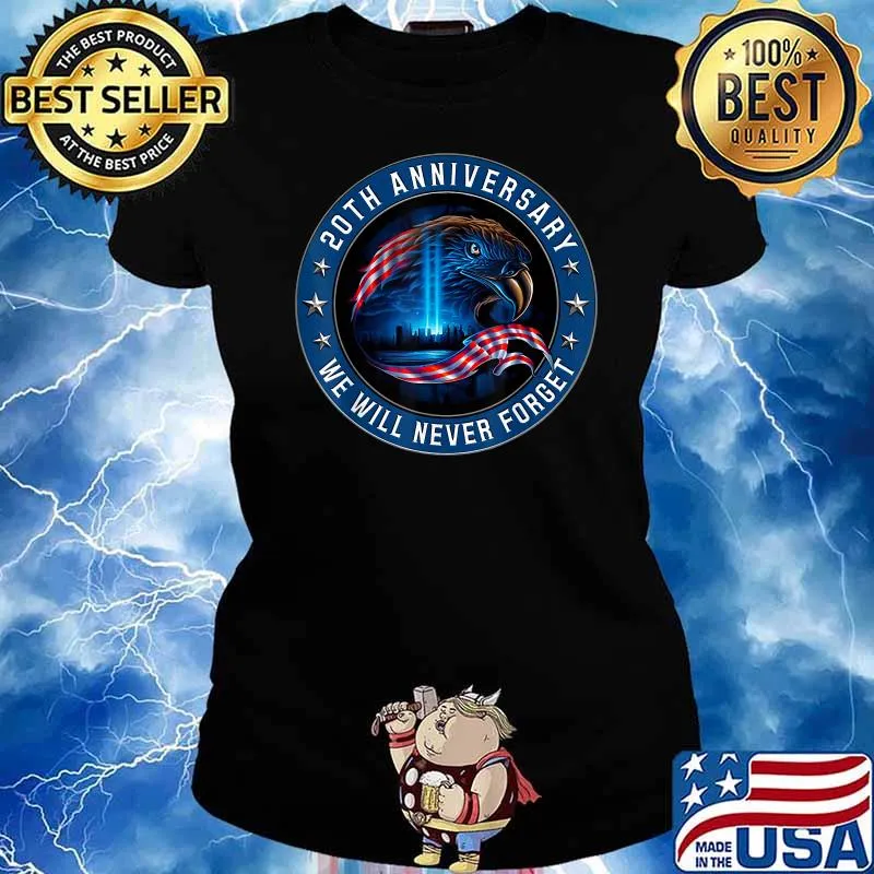 We Will Never Forget 911 American Eagle USA Flag T-Shirt Ladies tee