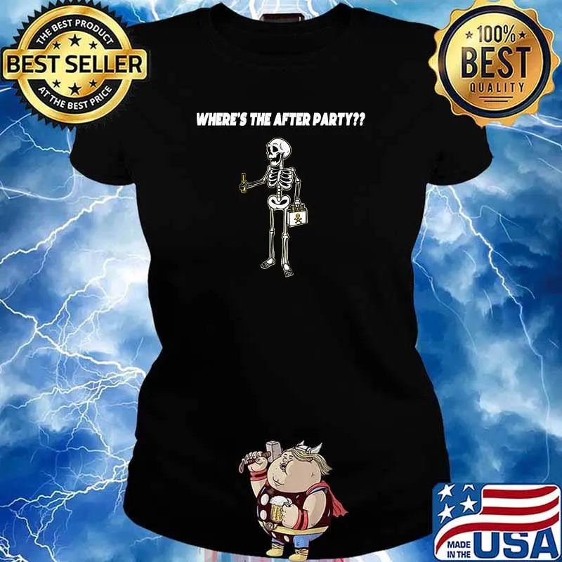 Where is the after party skeleton Halloween T-Shirt Ladies tee