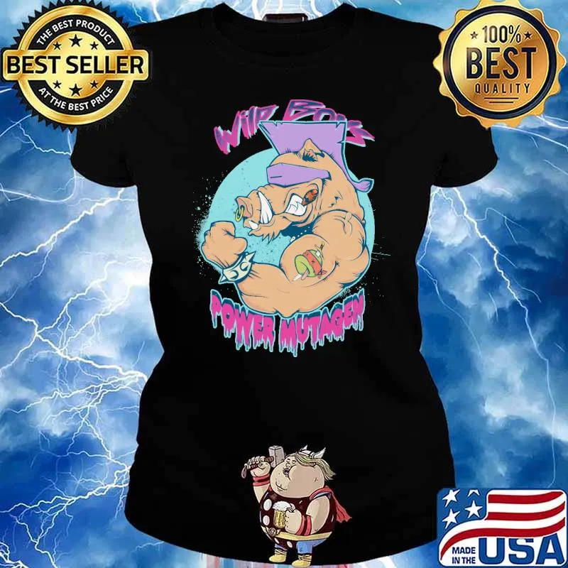 Wild boys power mutagen bebop mutant power cartoon monster s Ladies tee