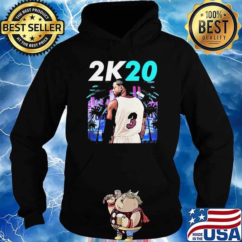 Wintertee 2K20Wade 3 Miami Basketball Jersey for Shirt Hoodie