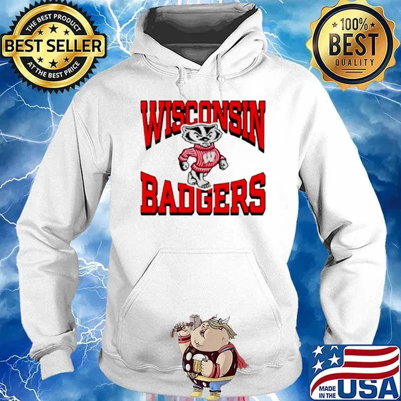 Wisconsin Badgers Ash Gray bBucky Afton s Hoodie