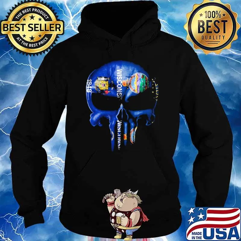 Wisconsin Kansas Skull Shirt Hoodie