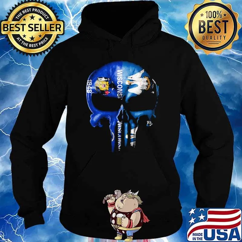 Wisconsin Louisiana Skull Shirt Hoodie