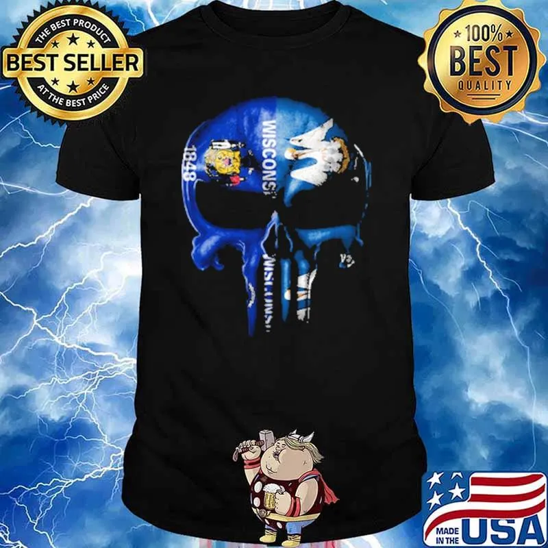 Wisconsin Louisiana Skull Shirt