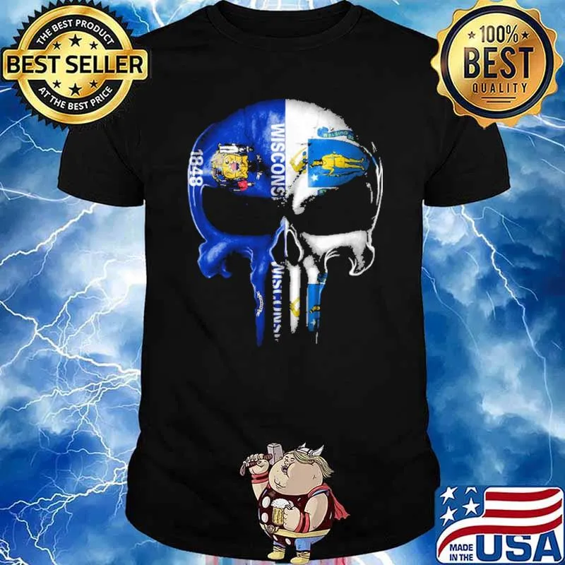 Wisconsin Massachusetts Skull Shirt