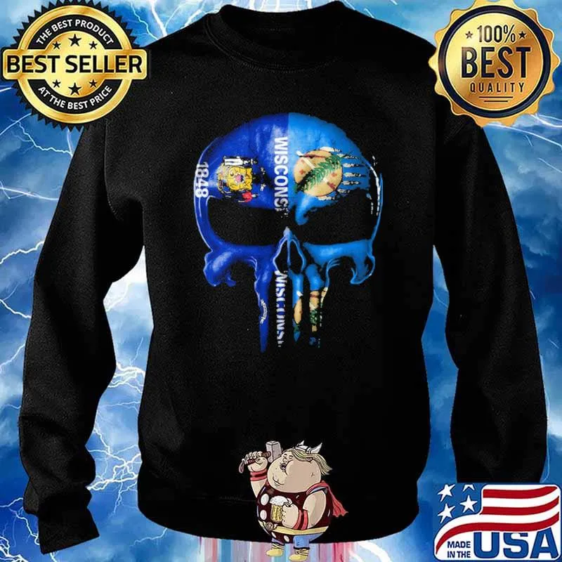 Wisconsin Oklahoma Skull Shirt Sweater