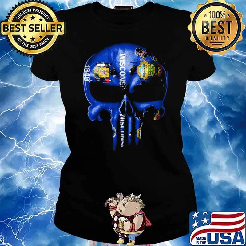 Wisconsin Pennsylvania Skull Shirt Ladies tee