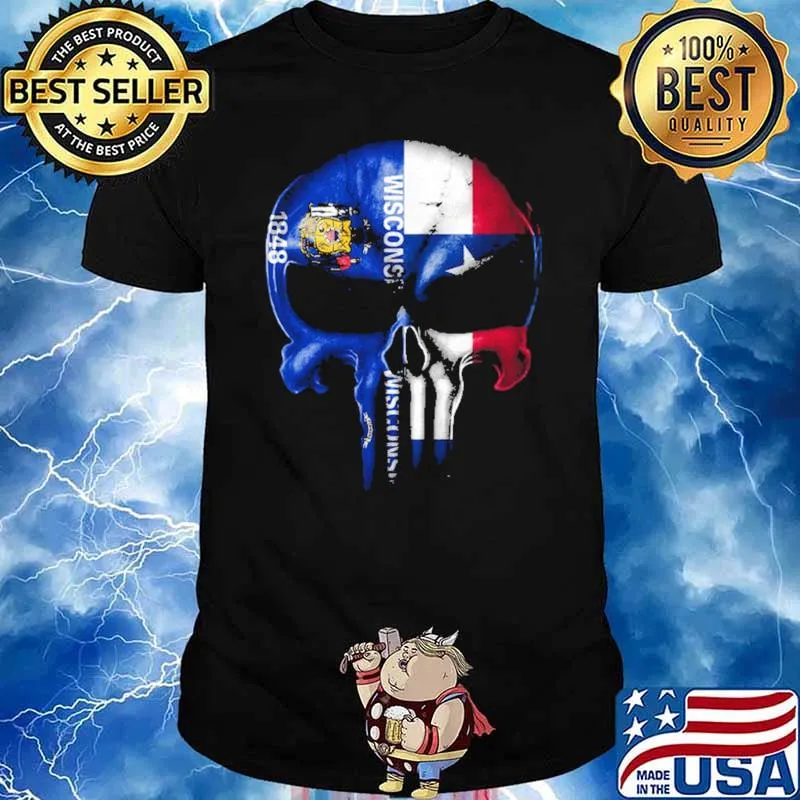 Wisconsin Texas Skull Shirt