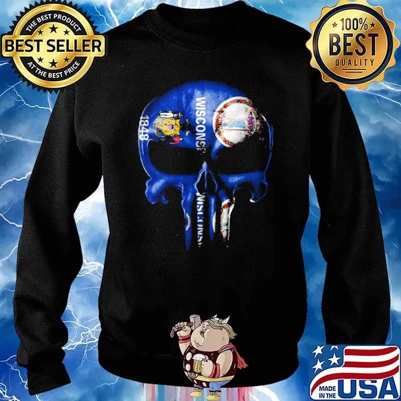 Wisconsin Virginia Skull Shirt Sweater