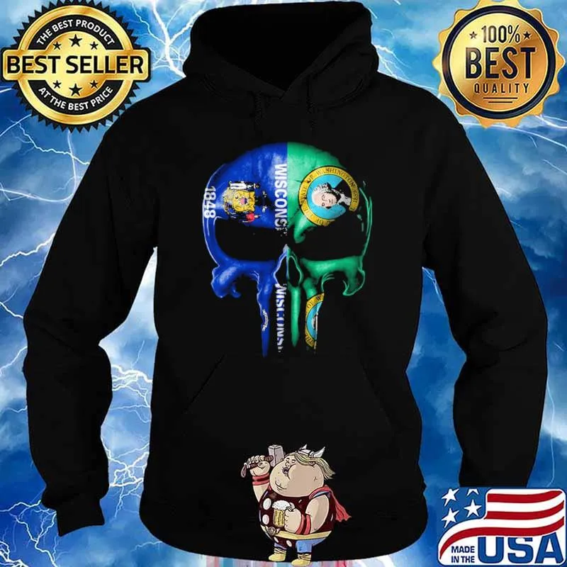 Wisconsin Washington Skull Shirt Hoodie
