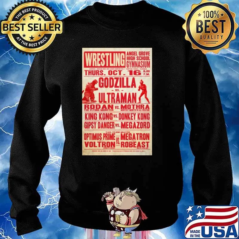 Wrestling Godzilla vs Ultraman poster s Sweater