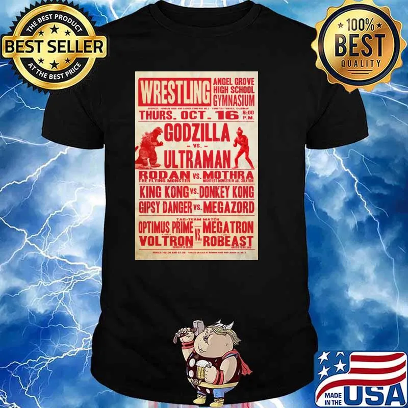 Wrestling Godzilla vs Ultraman poster shirt