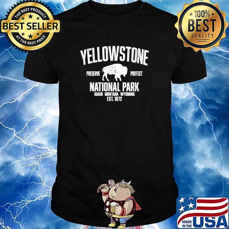 Yellowstone National Park Idaho Montana Wyoming Est 1872 Preserve Protect Buffalo T-Shirt