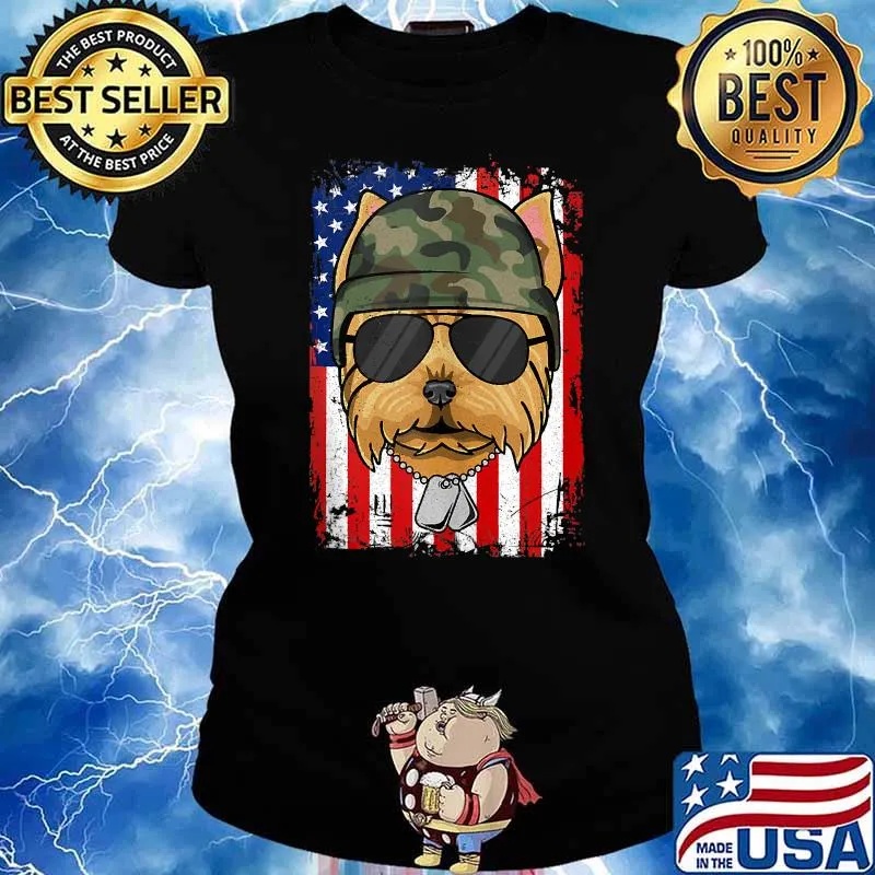 Yorkshire Terrier - Dog Veteran 4th of July T-Shirt Ladies tee