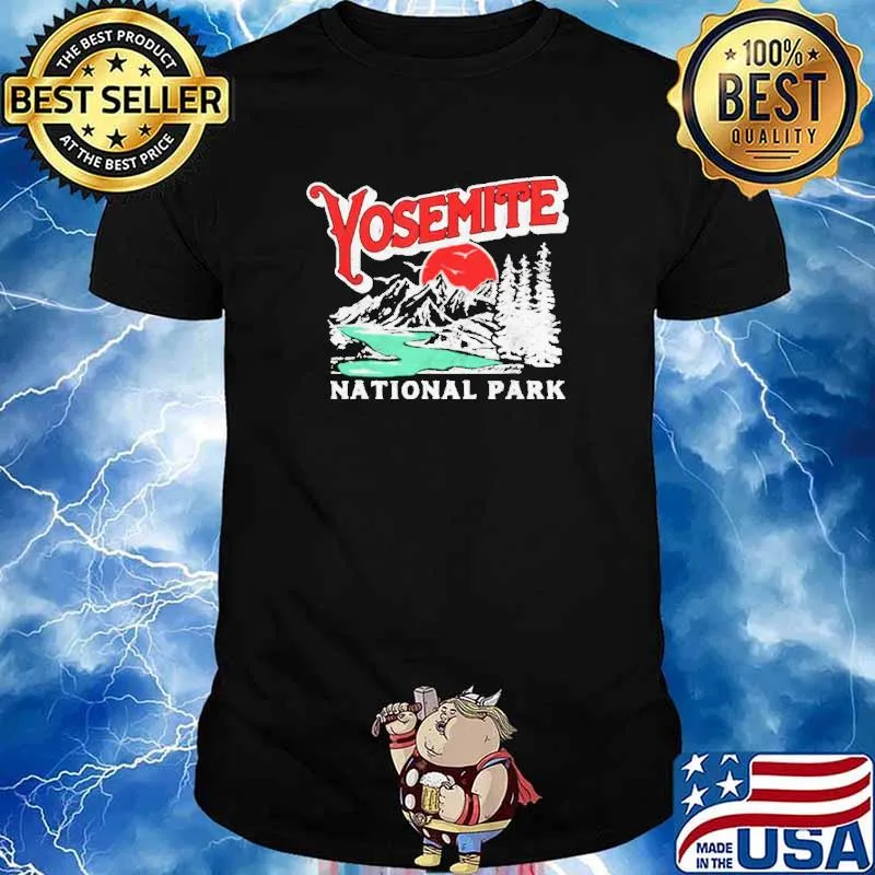 Yosemite national park mountains distressed retro shirt