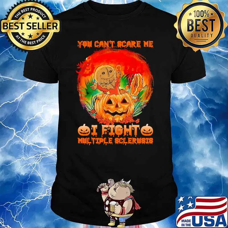 You can't scare me i fight multiple sclerusis pumpkin blood moon shirt