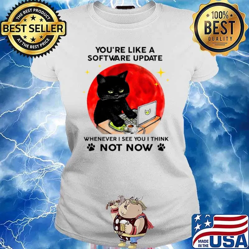 You're Like A Software Update Whenever I See You I Think Not Now Cat Blood Moon Shirt Ladies tee