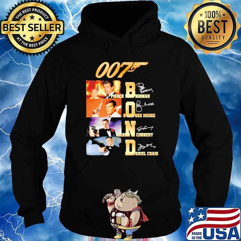 007 Pierce Brosnan Roger Moore Sean Connery Daniel Craig s Hoodie