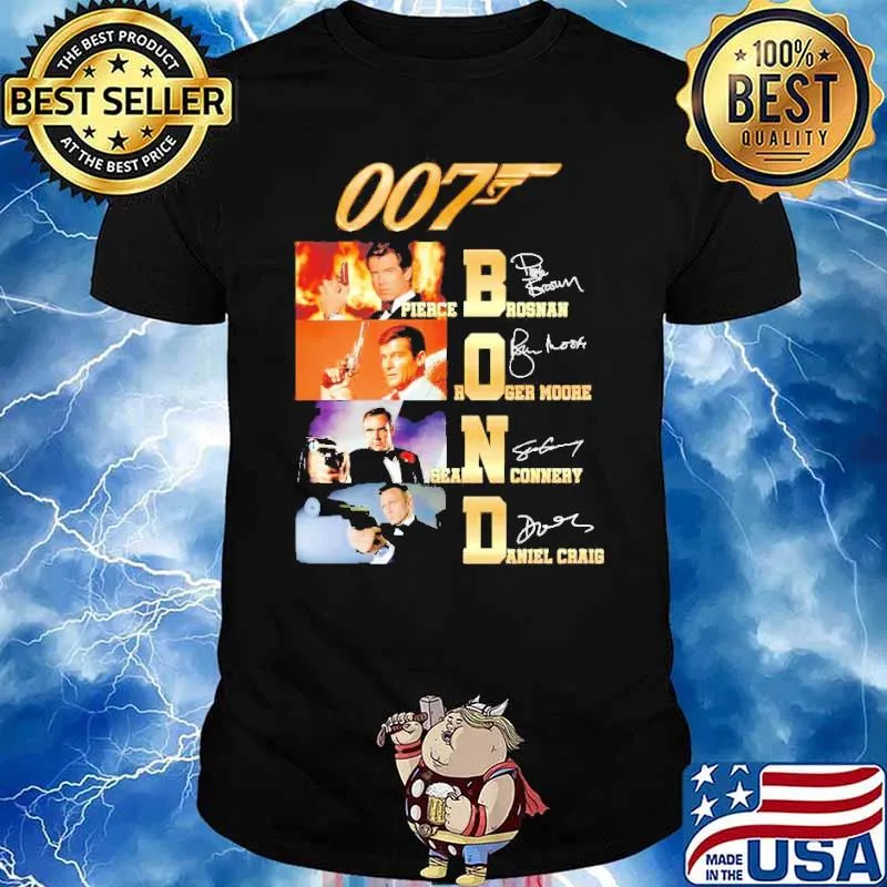 007 Pierce Brosnan Roger Moore Sean Connery Daniel Craig shirt