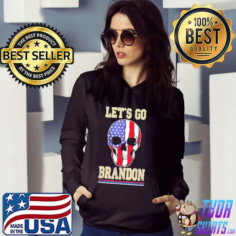 2021 Let’s Go Brandon, Skull American Flag Skull USA Shirt