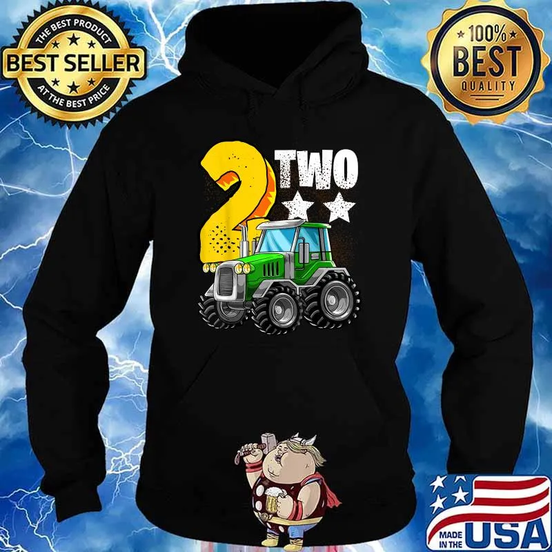 2nd Tractor Birthday Party Farm Educational 2 Year Old T-Shirt Hoodie