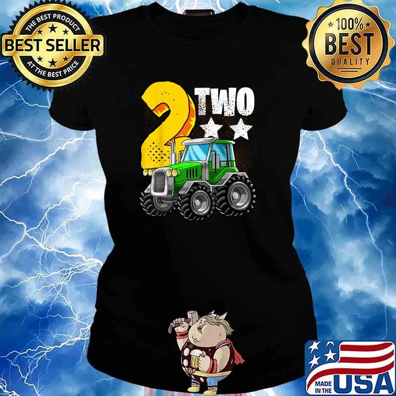 2nd Tractor Birthday Party Farm Educational 2 Year Old T-Shirt Ladies tee