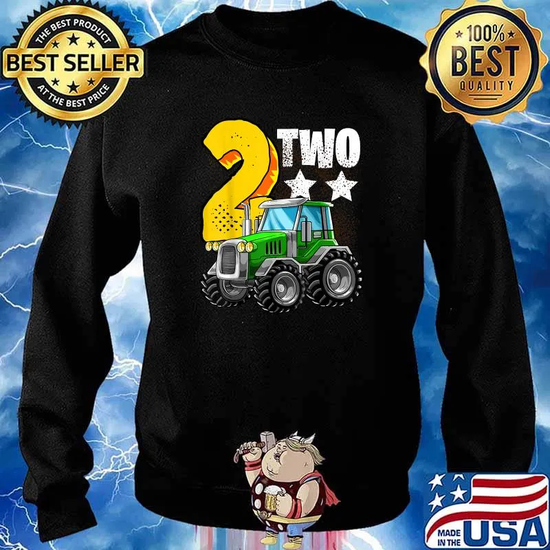 2nd Tractor Birthday Party Farm Educational 2 Year Old T-Shirt Sweater