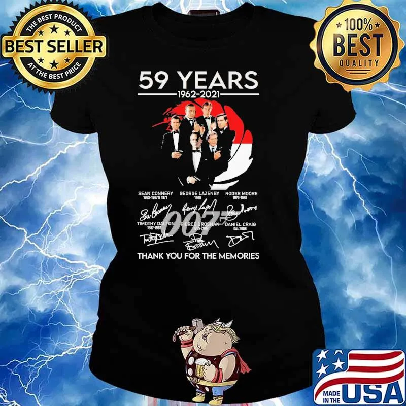59 Years 1962 2021 007 Thank You For The Memories Shirt Ladies tee