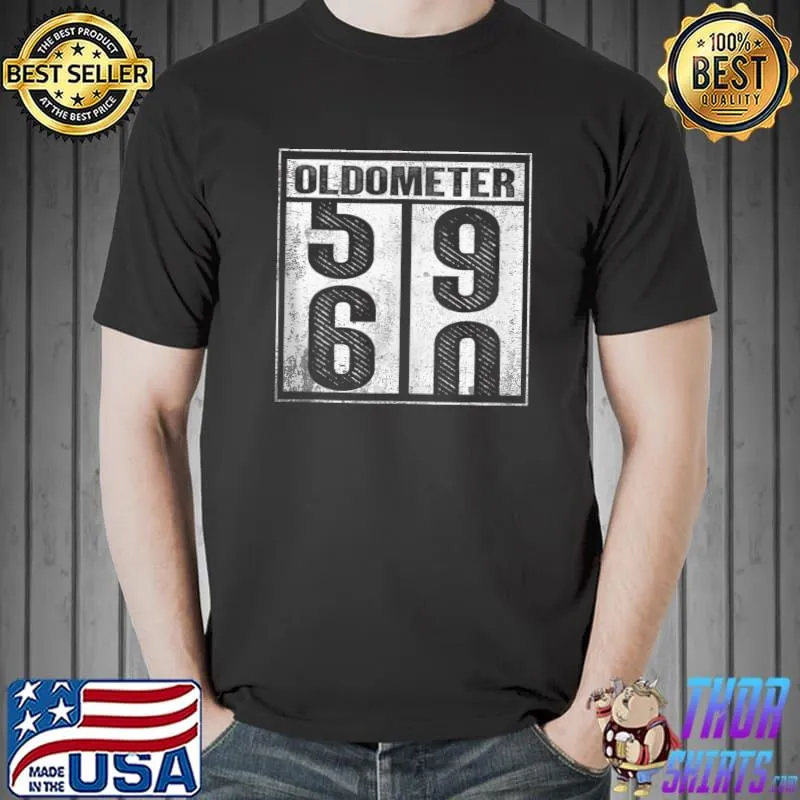 60th Birthday Funny Gift Men Women Oldometer 59 60 T-shirt