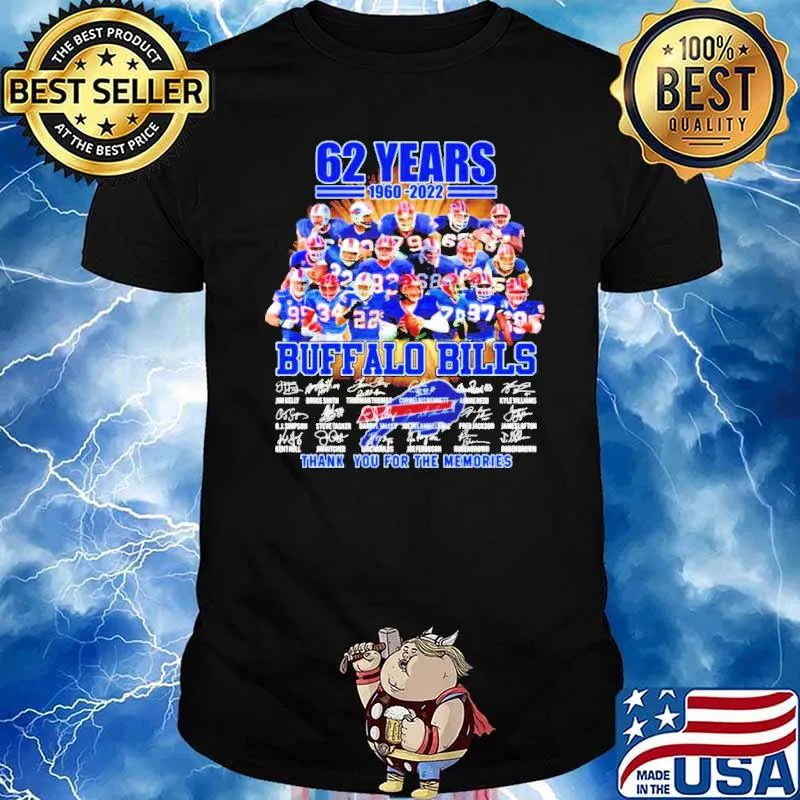 62 years 1960-2022 Buffalo Bills thank you for the memories shirt