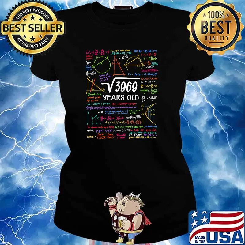 63 Birthday Girl Boy Square Root 3969=63 Years T-Shirt Ladies tee