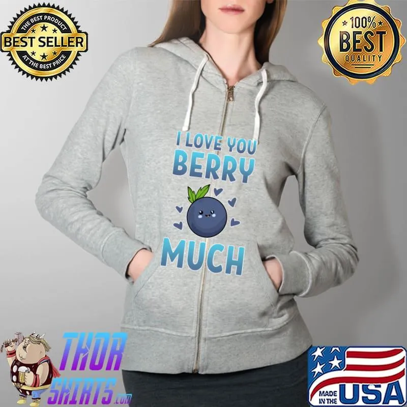 Acai Bowl I Love You Berry Much Acai Vegan Foods Superfood T-Shirt Full Zip Hooded
