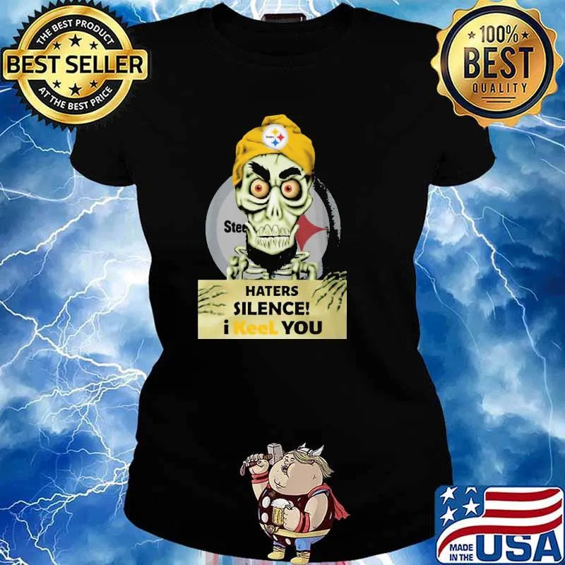 Achmed Pittsburgh Steelers Haters silence i keel you skull football halloween s Ladies tee