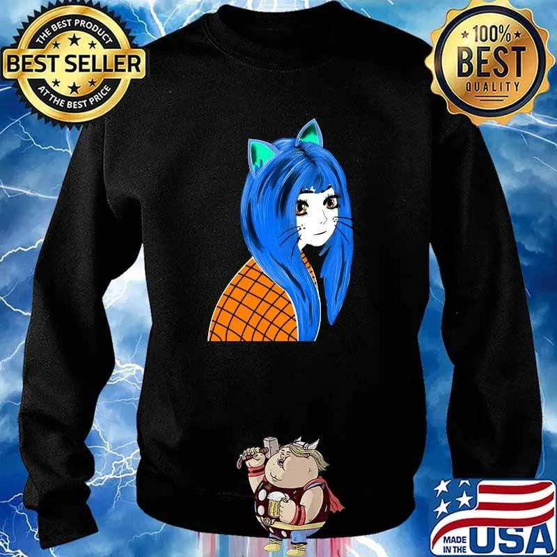 Adorable Neko Cat Illustration Nekomimi T-s Sweater